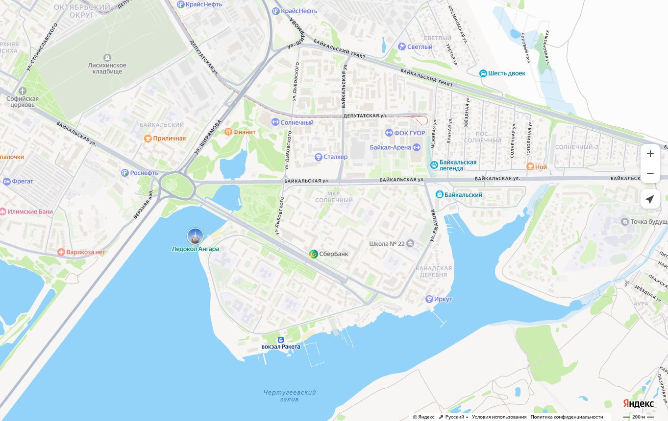Картографическая основа Солнечного